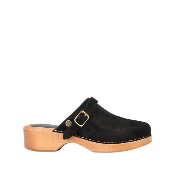 RE/DONE NIB 70s Classic Leather Clogs in Black Suede Size 40 - Picture 1 of 13